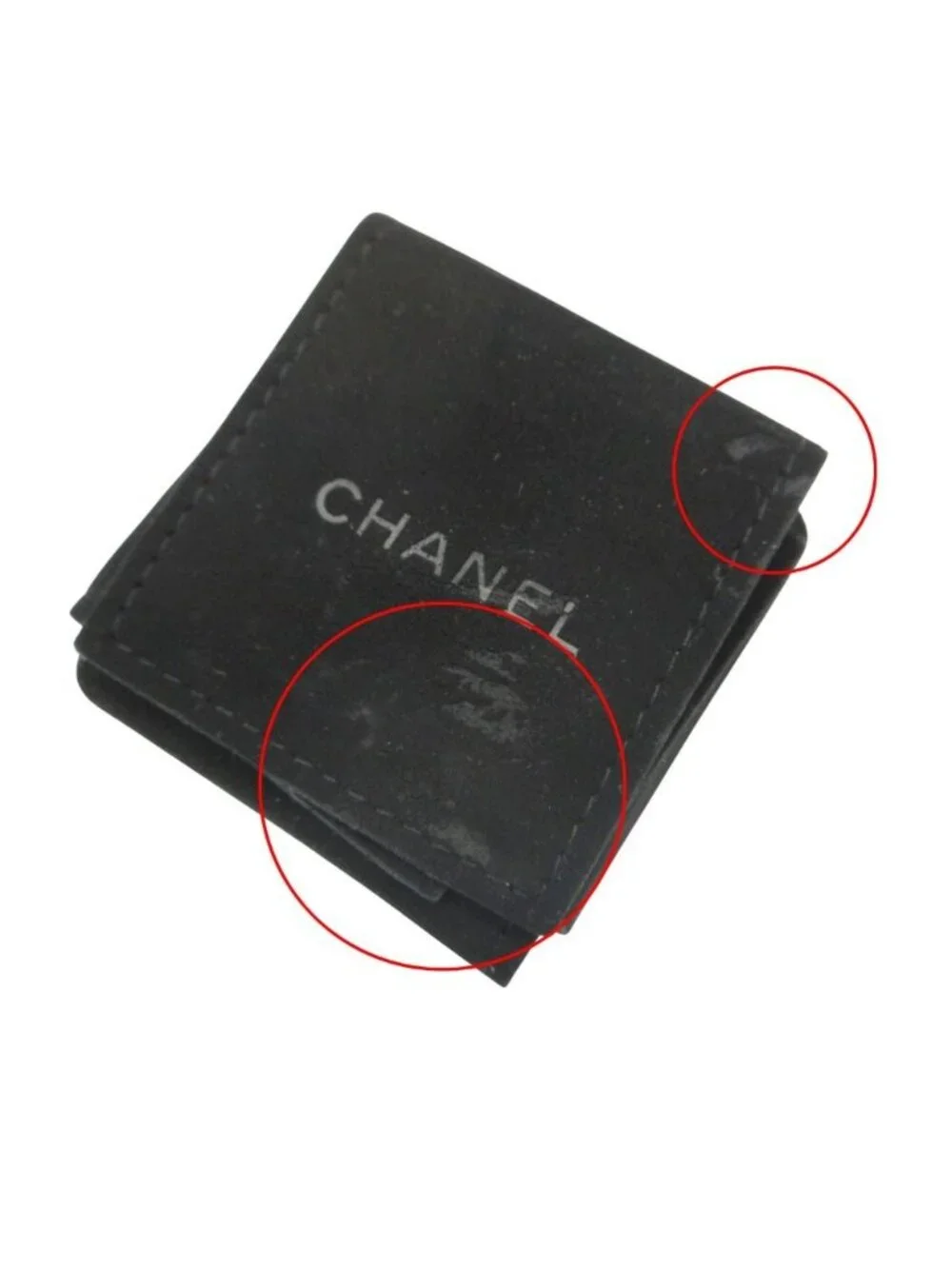 Chanel Earrings CC Logo Rhinestone Square Box Silver